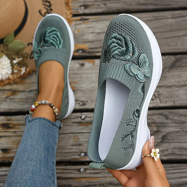 Papillon Embroidered Knit Slip-On