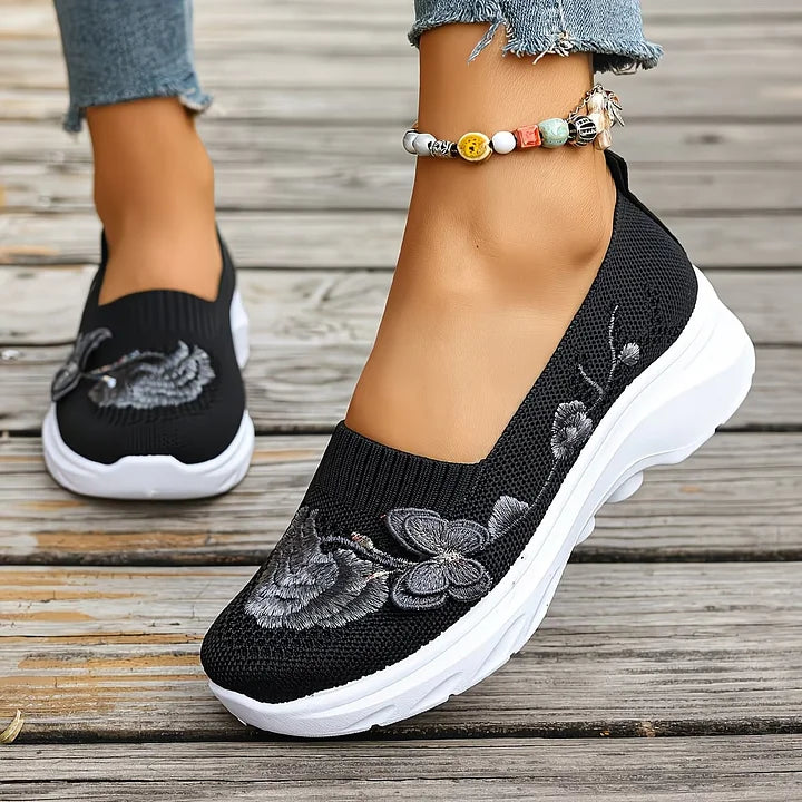 Papillon Embroidered Knit Slip-On