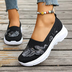 Papillon Embroidered Knit Slip-On