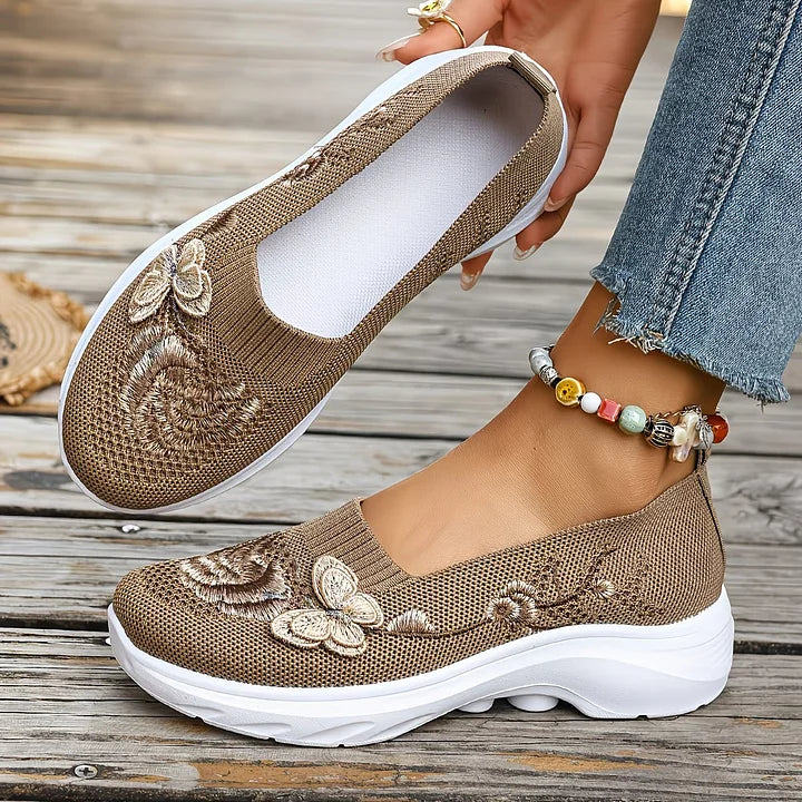 Papillon Embroidered Knit Slip-On