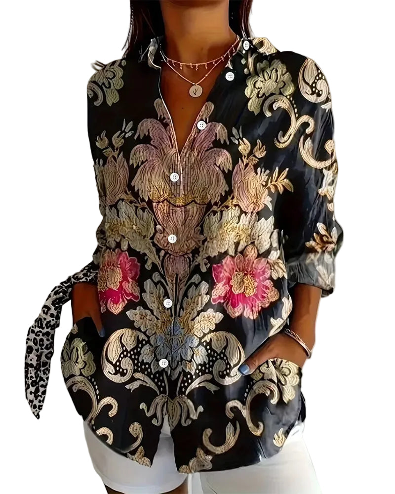 Zennie | Printed Collar Shirt Button-Up