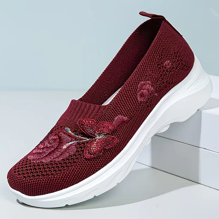 Papillon Embroidered Knit Slip-On