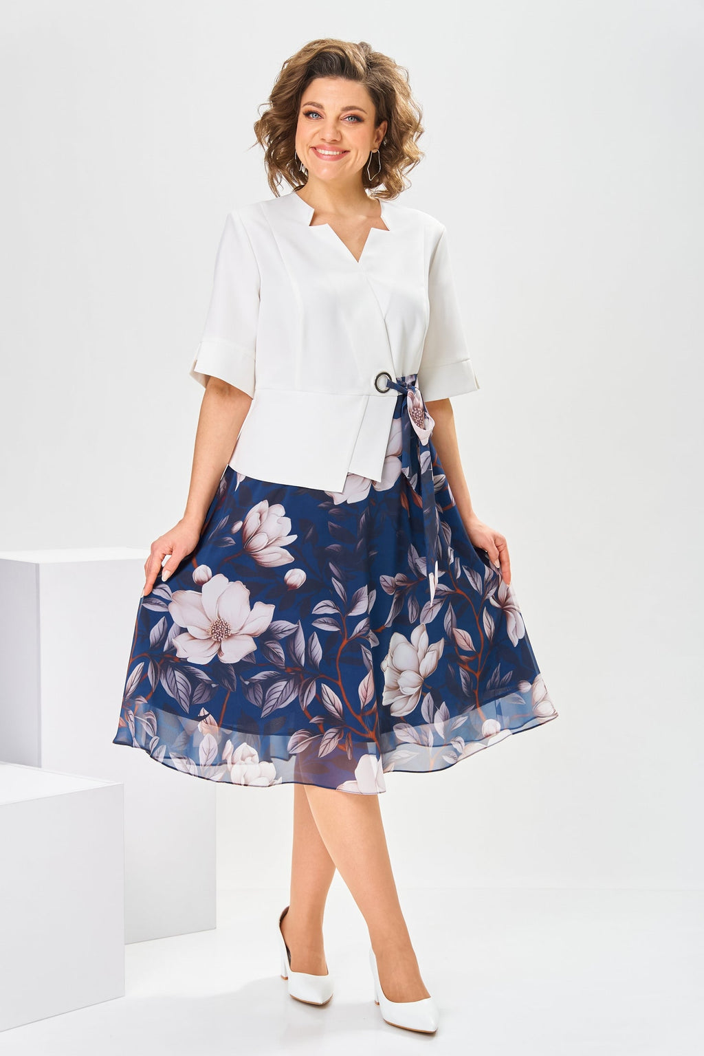 Adelisa - High Quality Cotton and Silk Dress for Natural Elegance