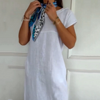 Jurelia - Round Neck Linen Dress