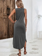 Dionara - Casual Sleeveless V-Neck Heart Print Summer Dress