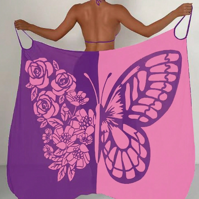 Kassara Women's Butterfly Print Swimsuit Cover Up